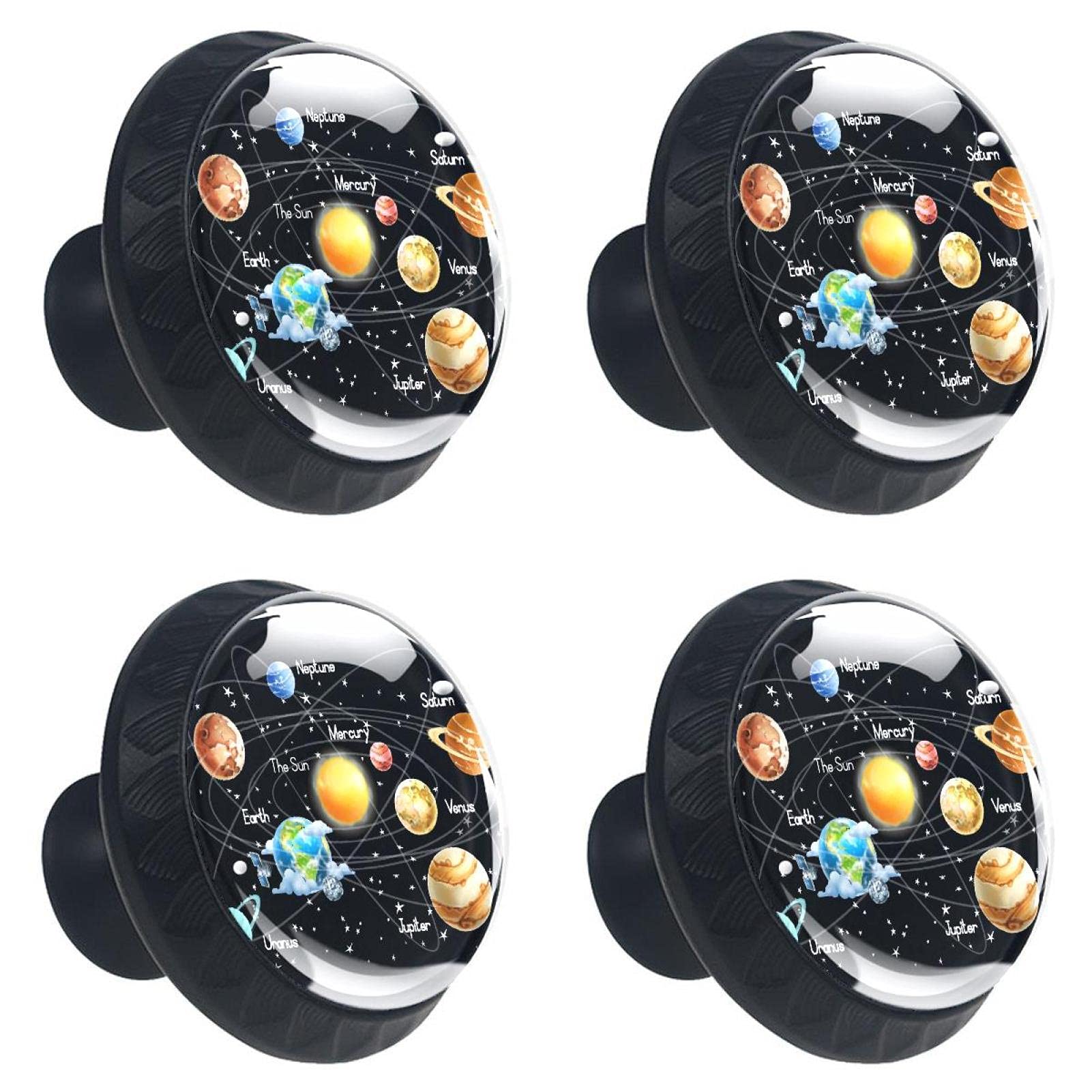Boutons de tiroir en verre design astronomique de haute précision pour décoration soignée