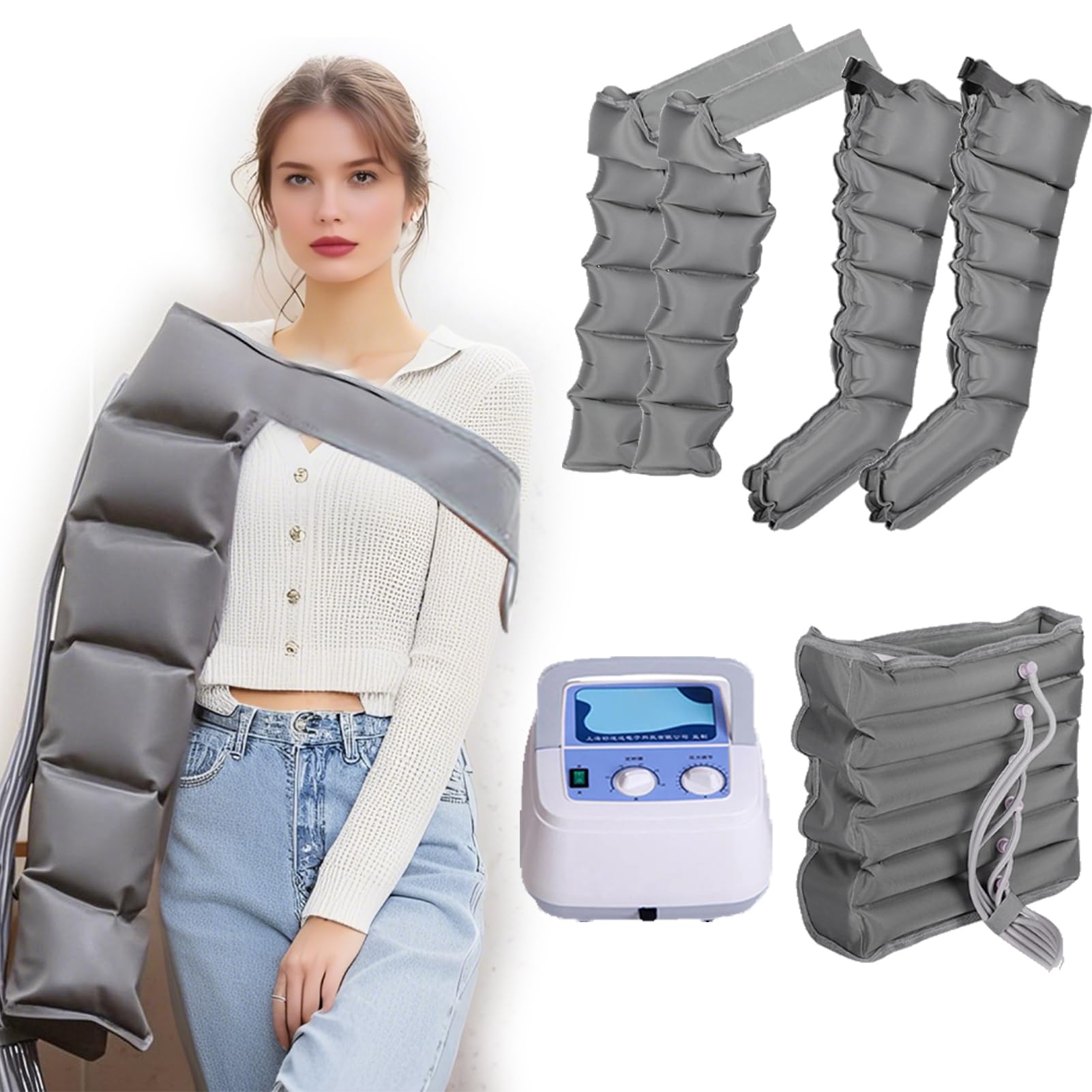 coyrugky Leg Compression Massager Recovery Boots Air Compression Leg Massager for Pain and Circulation Swollen Legs, Edema, Pain Muscle Relief Fast Recovery