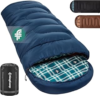 KingCamp Śpiwór outdoorowy, bawełniany, ciepły, przenośny, lekki, 3-4 pory roku, śpiwór kempingowy, 300 g/400 g, wypełnienie dla dorosłych