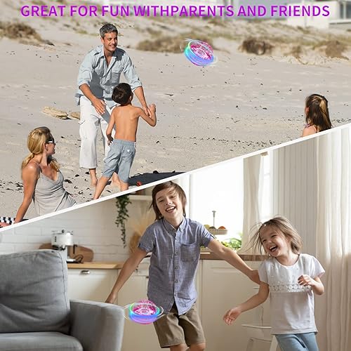Miniatura 6 de Bola flotante con 10 luces LED, control giratorio de 360, globo mágico OVNI para adultos y niños, regalo para moscas de malla para niños de 3, 4, 5,