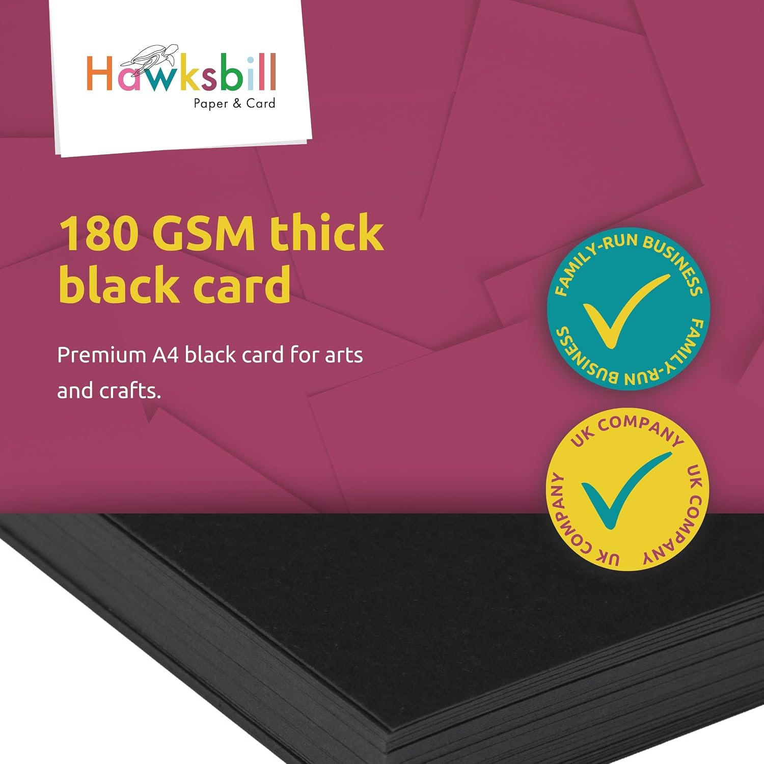 Black Card 180gsm A4 (50 Sheets)