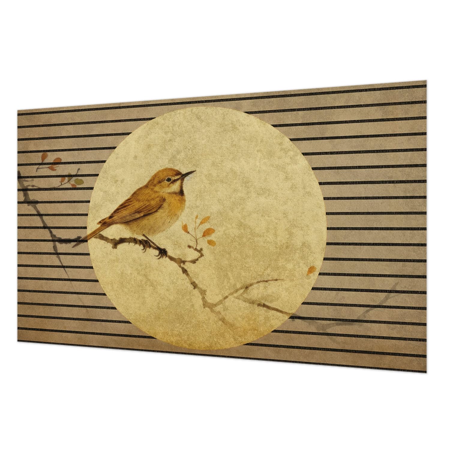 Papier peint intissé pose facile et lavable motif oiseau 416x254 cm