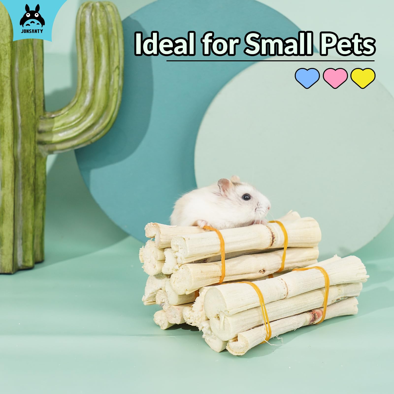 JONSìNTY 25–28 Stück 330 g natürliches Bambus-Kauspielzeug für Kaninchen, Meerschweinchen, Hamster, Chinchillas, Kaninchen, Ratten, Zahnen
