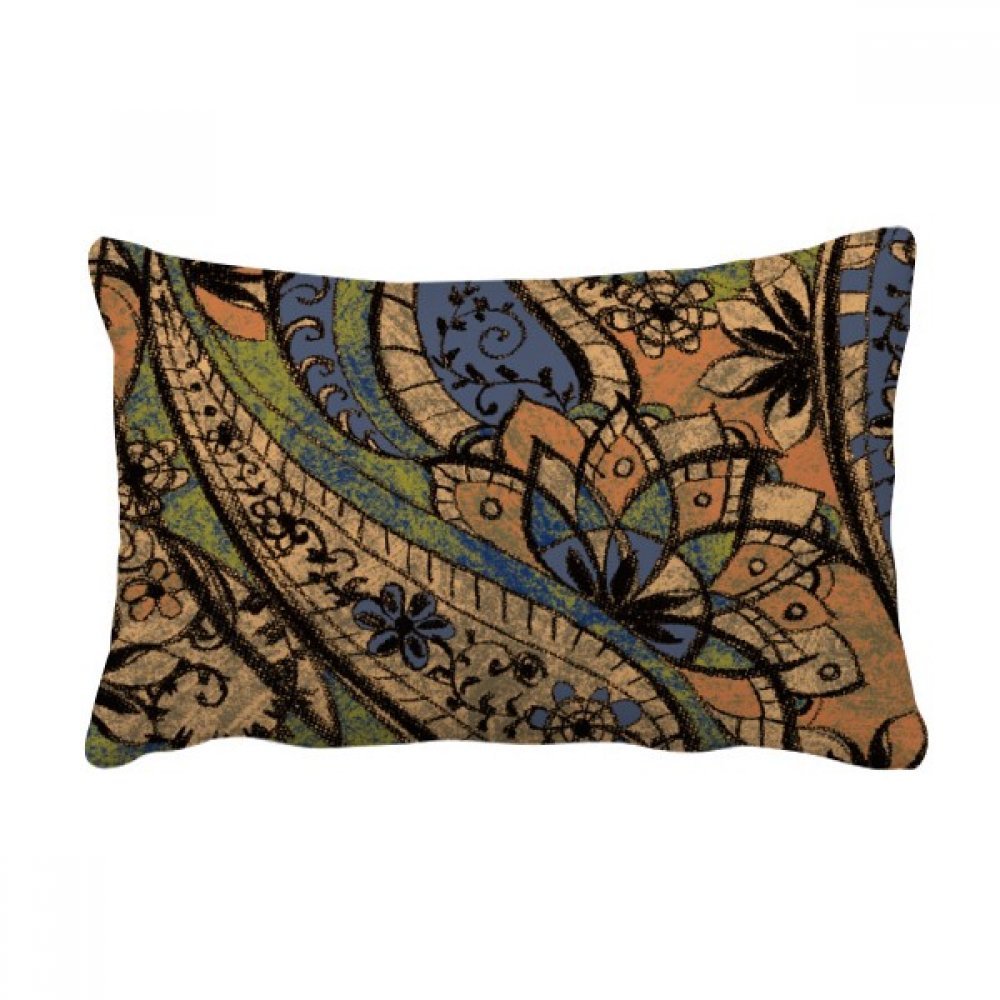 Oreiller lombaire pour canapé coussin décoratif salon motif lotus poisson multicolore