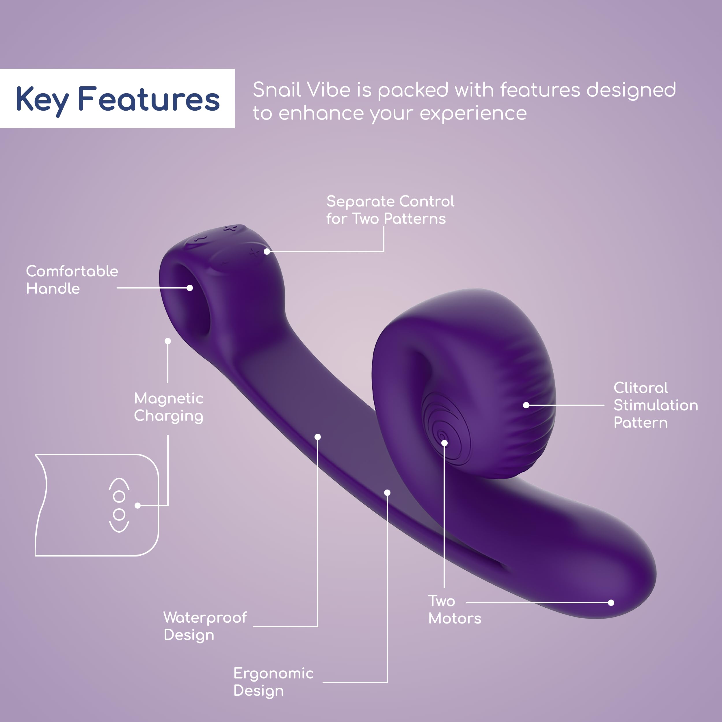 Snail Vibe Curve Vibratore Viola 12cm