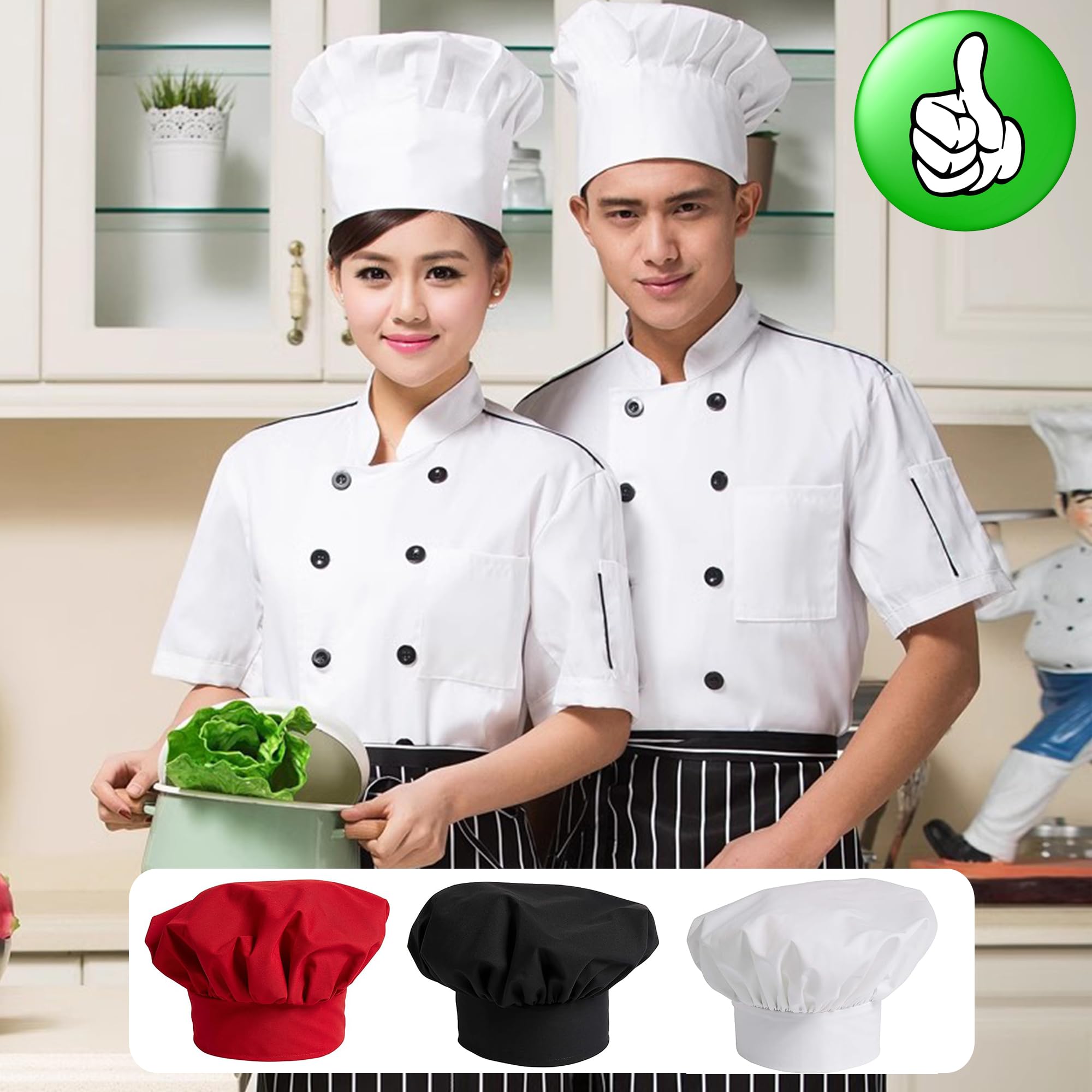 laeeyin 1 sztuka czapka kucharska unisex czapka kucharska dla dorosłych szefa kuchni czapka regulowana dla mężczyzn i kobiet restauracja gotowanie BBQ pieczenie