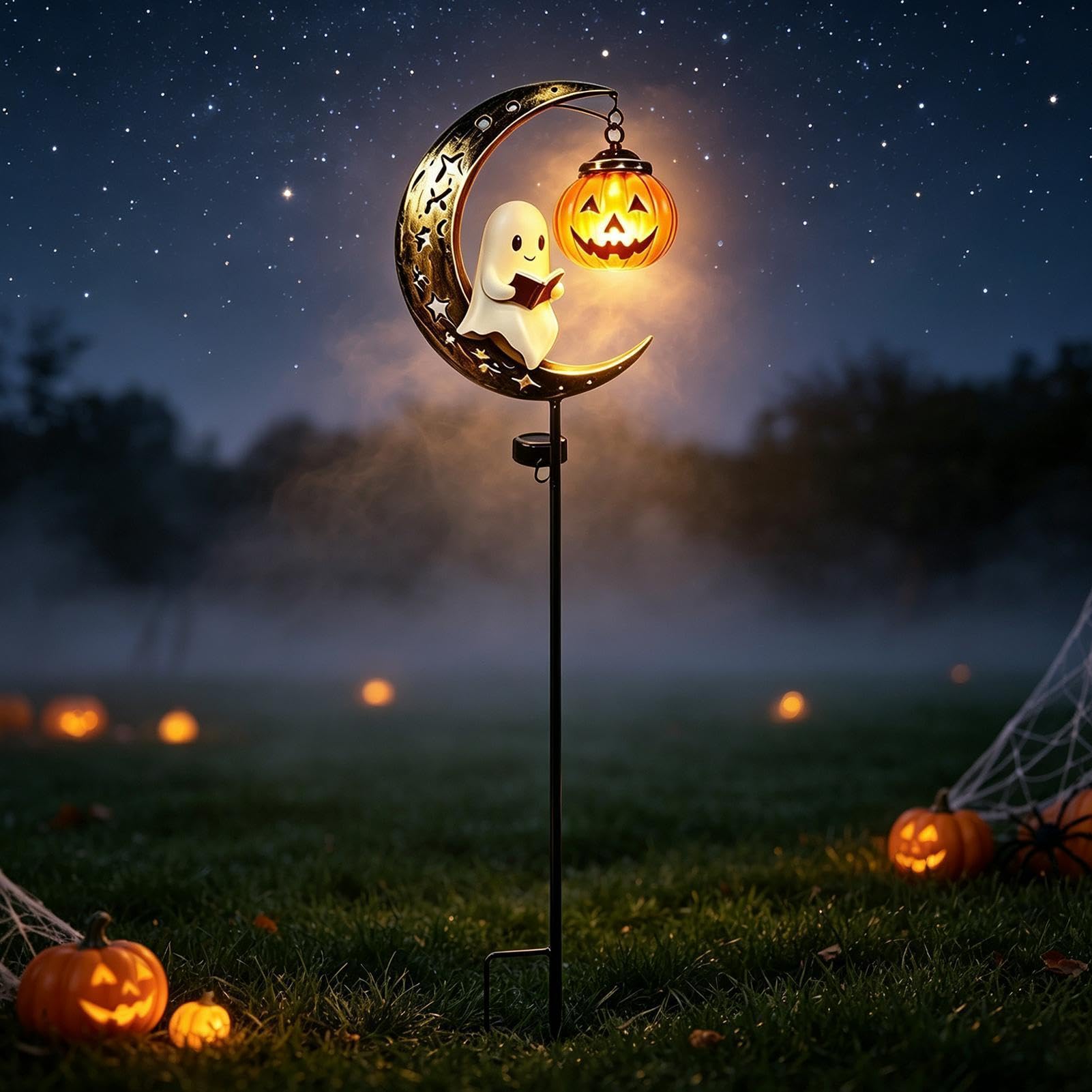 Halloween Lampy Solarne Na Palik Zewnętrzne Metalowe wodoodporne lampki