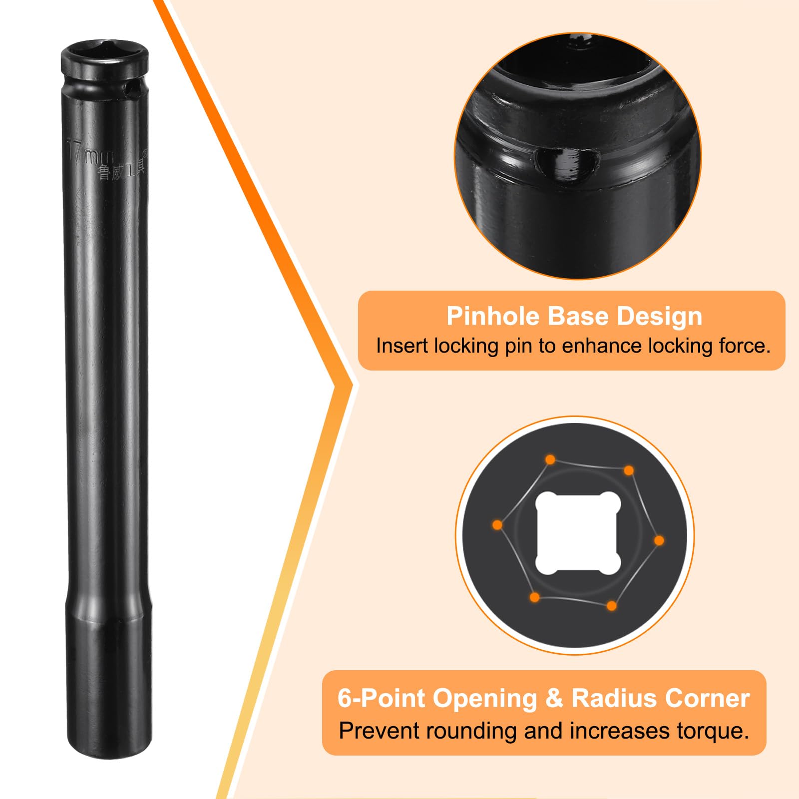 QUARKZMAN Douille À Choc Profonde 1/2" Entraînement Carré Par