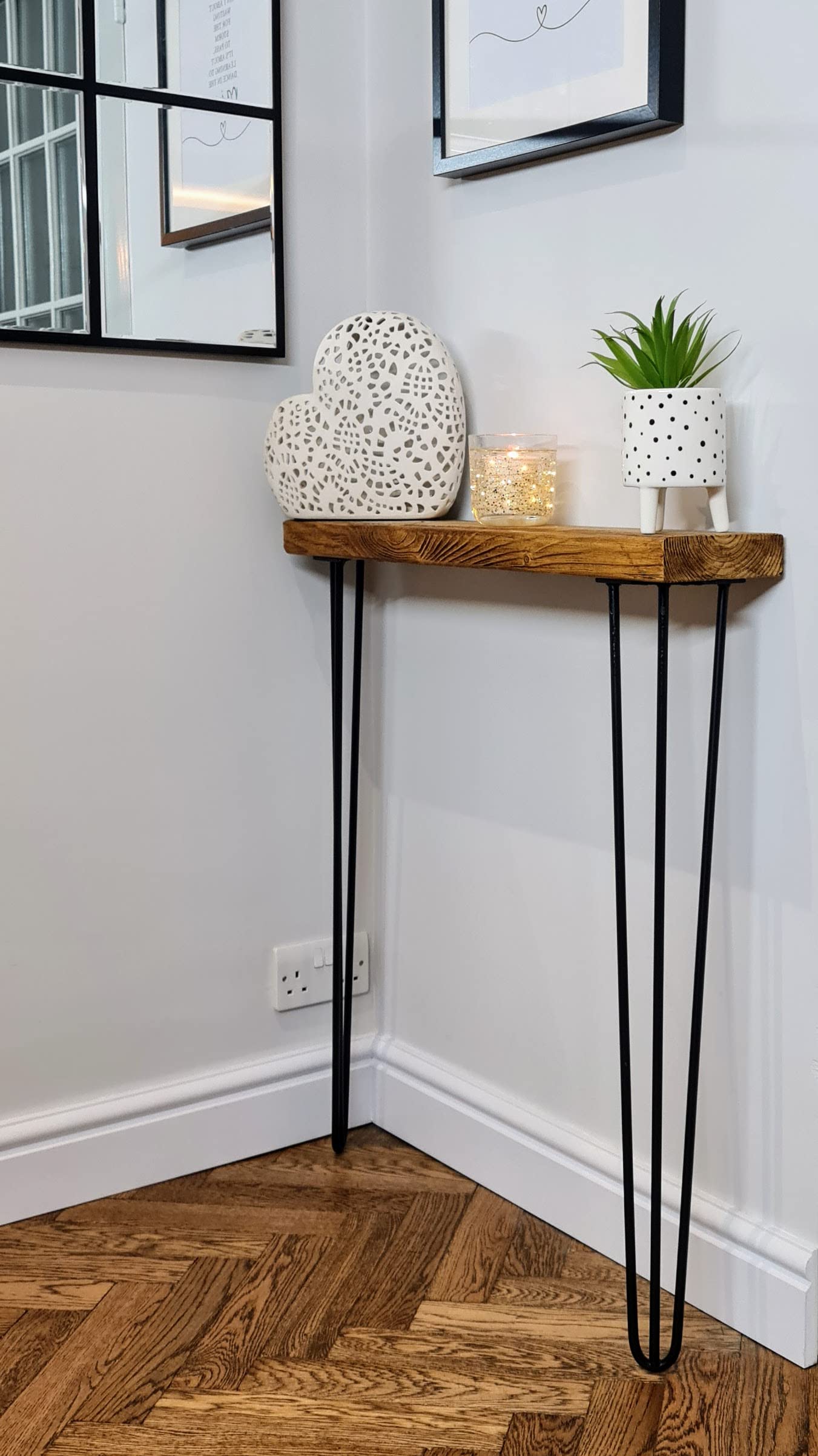 Buy Rustic Console Table Radiator Shelf; Narrow Hallway Sideboard with