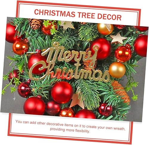 Miniatura 4 de BESTOYARD Decoración de Navidad con aguja de pino, adornos para decoración de corona, guirnalda para puerta delantera, lágrima para puerta,