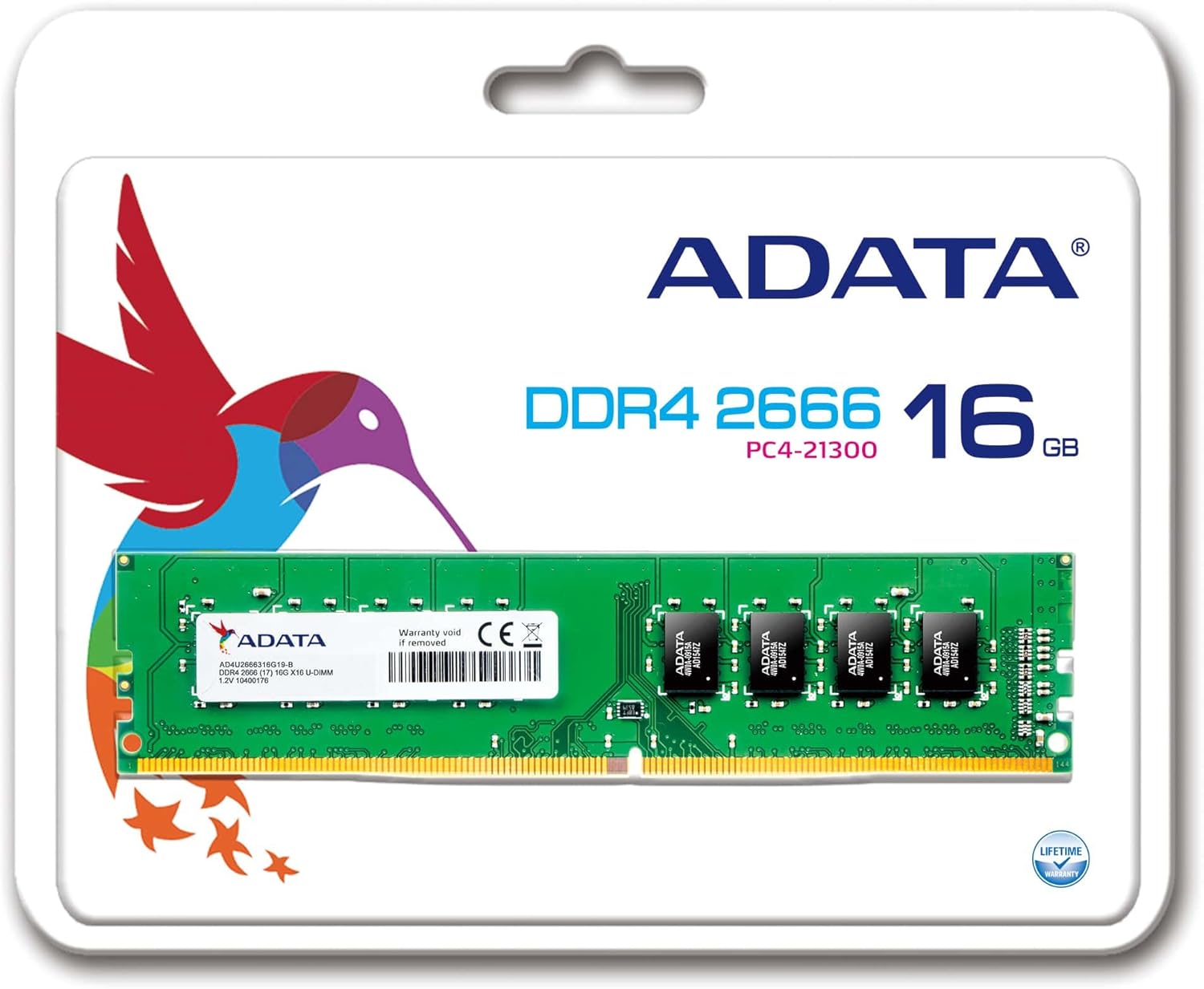 ADATA U-DIMM - Memoria DDR4 da 16 GB (1 x 16 GB) 2666 MHz : Adata:  Amazon.it: Informatica