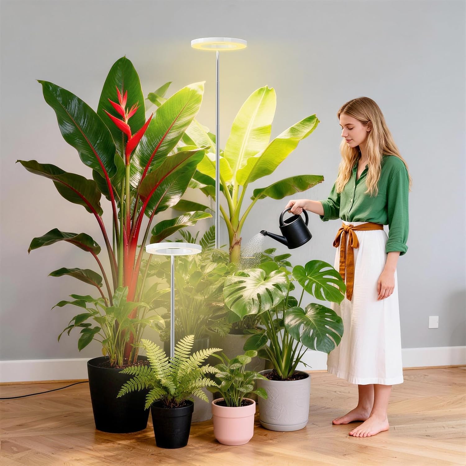 3 Packs Grow Lights for Indoor Plants,Plant Grow Light,80 LEDs Full Spectrum Plant Lights for Indoor Growing with 6/12/16H Timer-W3