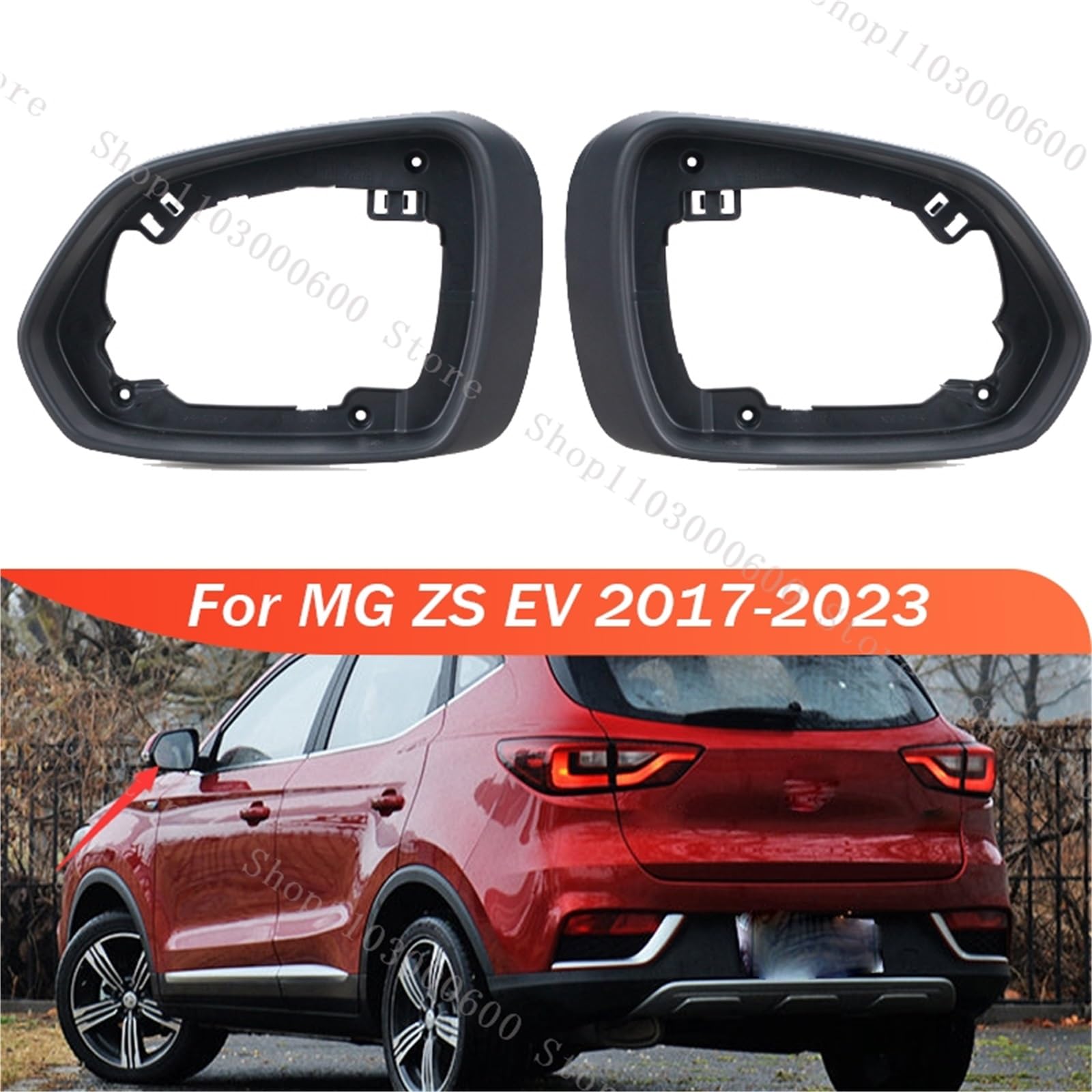 per MG, ZS EV 2017 2018 2019 2020 2021 2022 2023 Cornice specchietto retrovisore laterale nera Sostituzione della custodia dello specchio(Right)