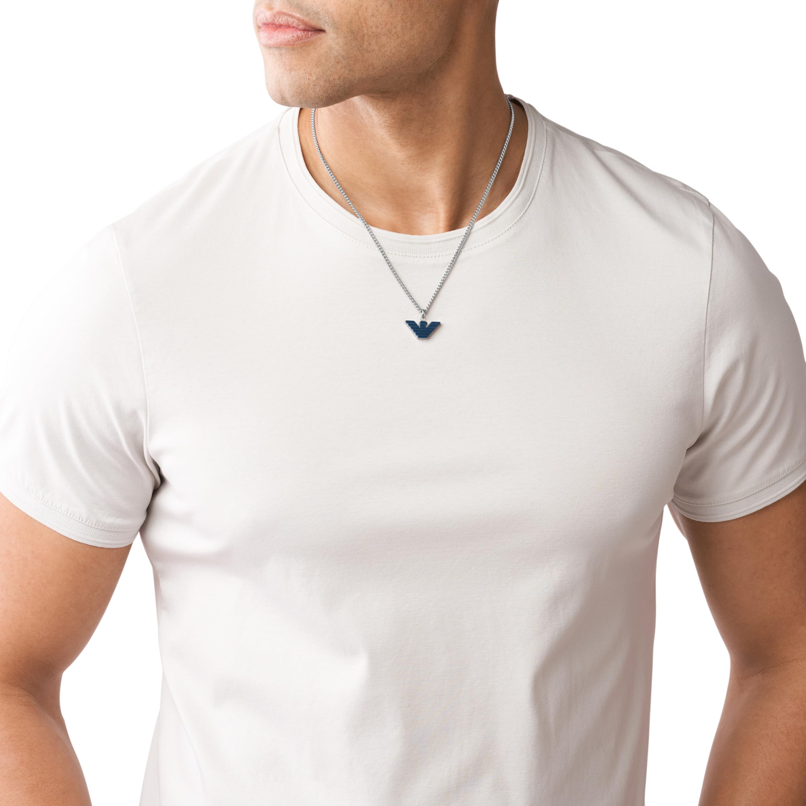 Emporio Armani Collana Per Uomo Essential, Lunghezza: 525 mm, Altezza: 3,5 mm, Larghezza: 24 mm Collana In Acciaio Inox Argento, EGS2909040