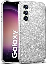 Verco Samsung Galaxy S23 FE Case Cover with Glitter Design for Samsung S23 FE 5G Silver TPU Silicone