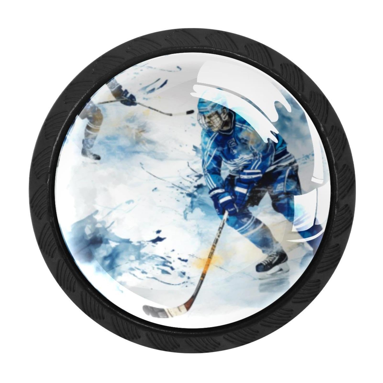 Chenzzzz Multicolored 09 4 Pack Cabinet Handles Black Ice Hockey Cabinet Knobs Draw