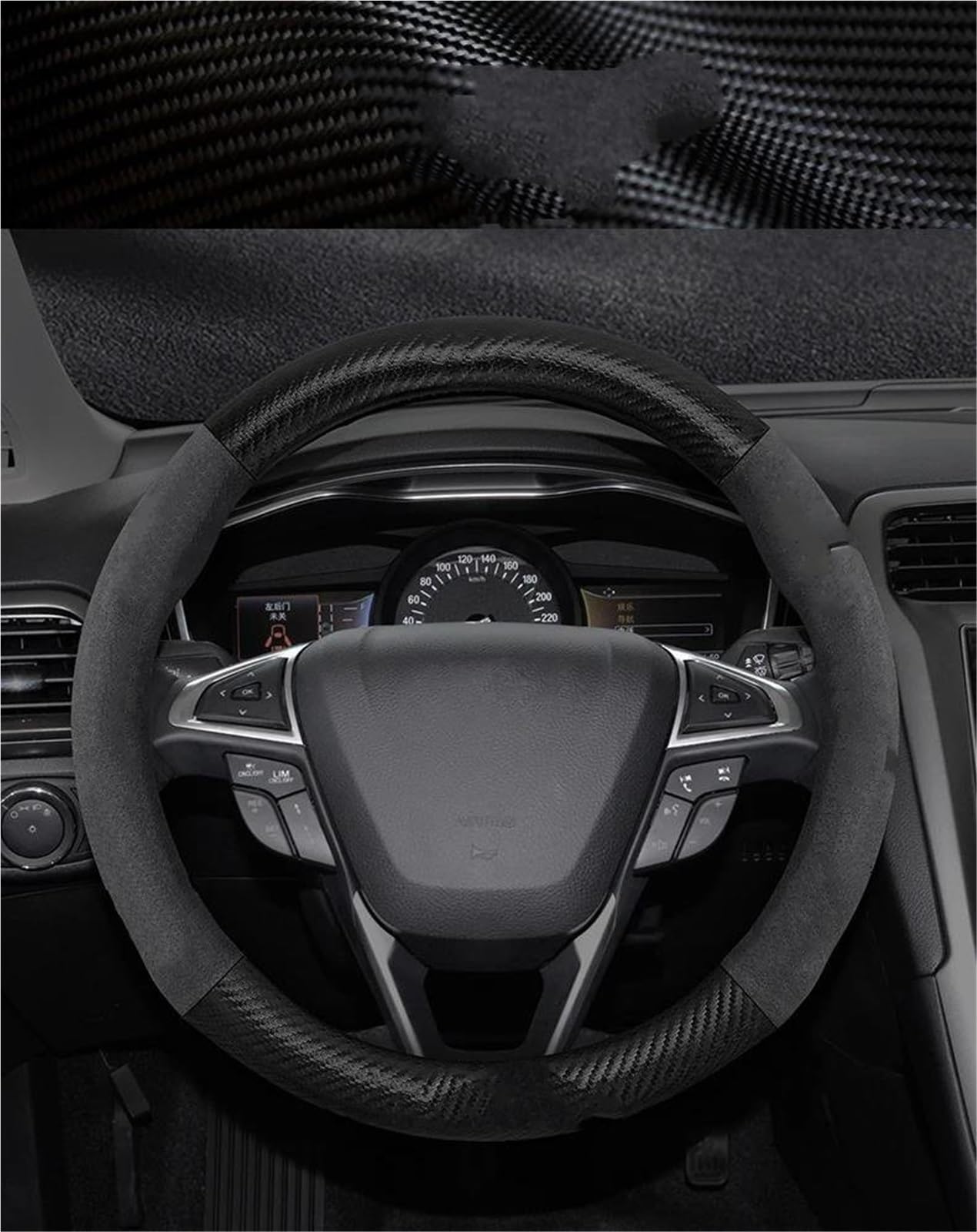 Ochraniacz na kierownicę samochodu dla Focus dla Mk3 dla Mk4 dla Mondeo dla Mustang dla Explorer dla Evos dla Edge Wheel Cover O, jasnobrązowy