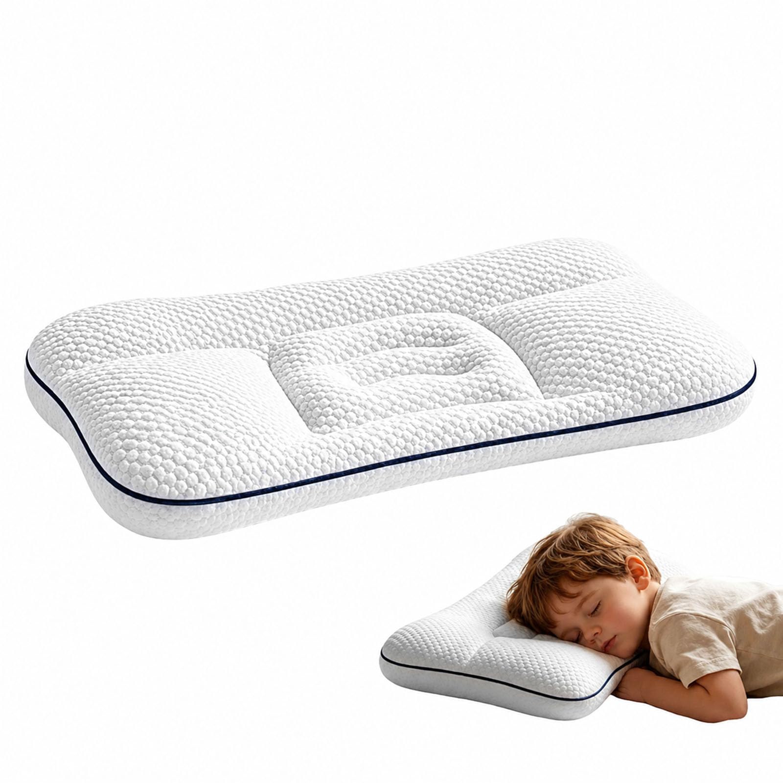 Oreiller De Posture Needo pour Enfants, Kids Pillows for Sleeping, Double-Sided Breathable, Kid Pillows for Side Sleeper, Sleeping on The Back, Traveling (3-6 Years Old)