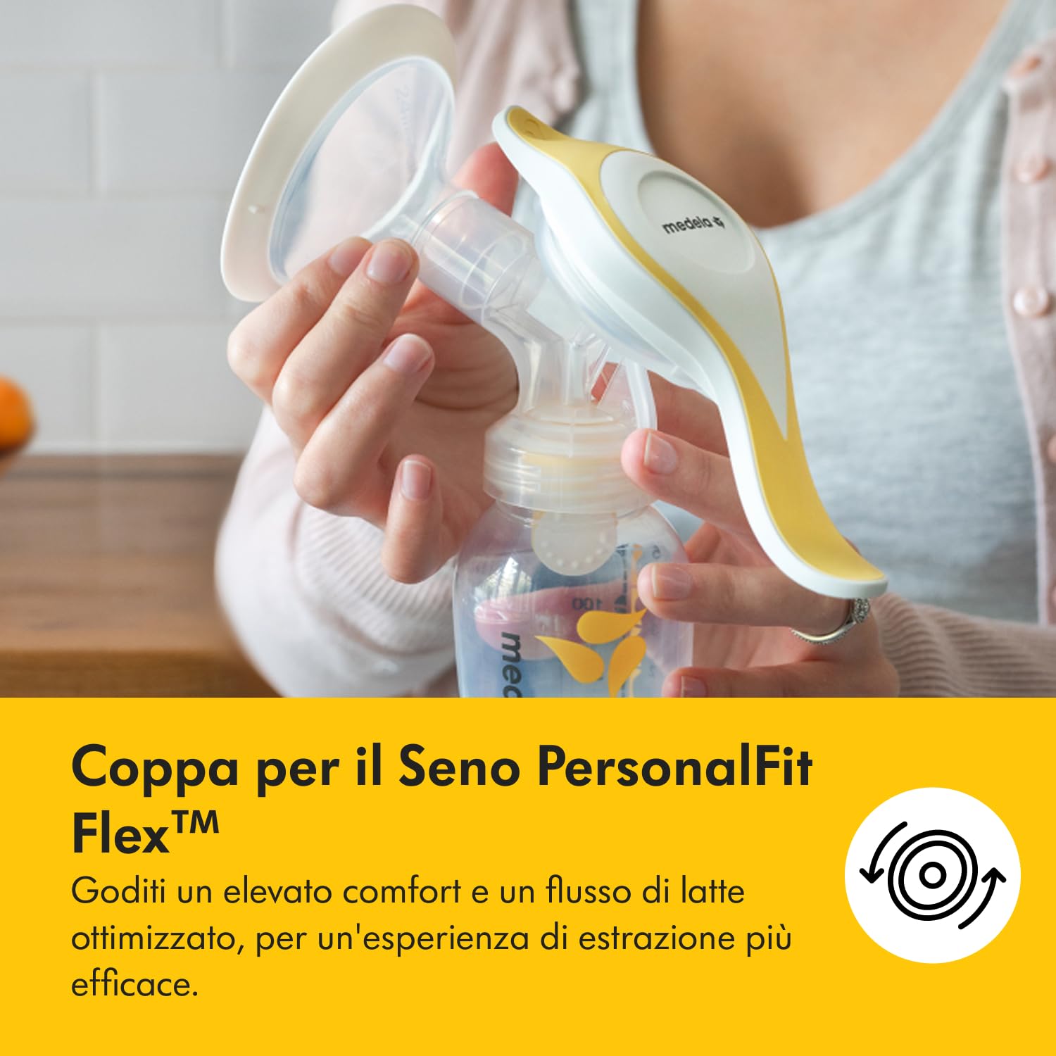 Medela Harmony Tiralatte Manuale Singolo, Design Svizzero Compatto con Coppe PersonaFit Flex e tecnologia Medela 2-Phase Expression