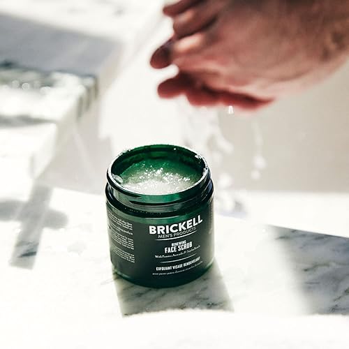 Vista 2 de Brickell Men's Renewing Face Scrub for Men, Natural and Organic Deep Exfoliating Facial Scrub Formulated with Jojoba Beads, Coffee Extract and
