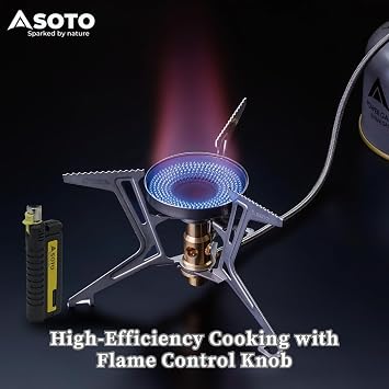 SOTO Pocket Torch Lighter for Camping & Fusion Trek Backpacking Stove Bundle - Compact, Wind-Resistant Outdoor Cooking Set with Refillable & Detachable Design - Fuel Not Included, Shipped Empty