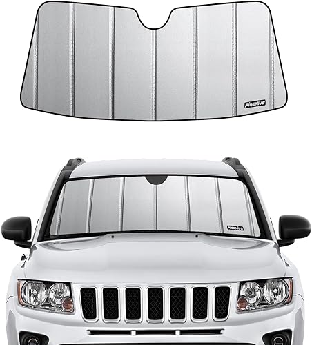 Parasol para parabrisas para Jeep Compass 2009-2017 (Old Body MK), acabado de cuero gris premium