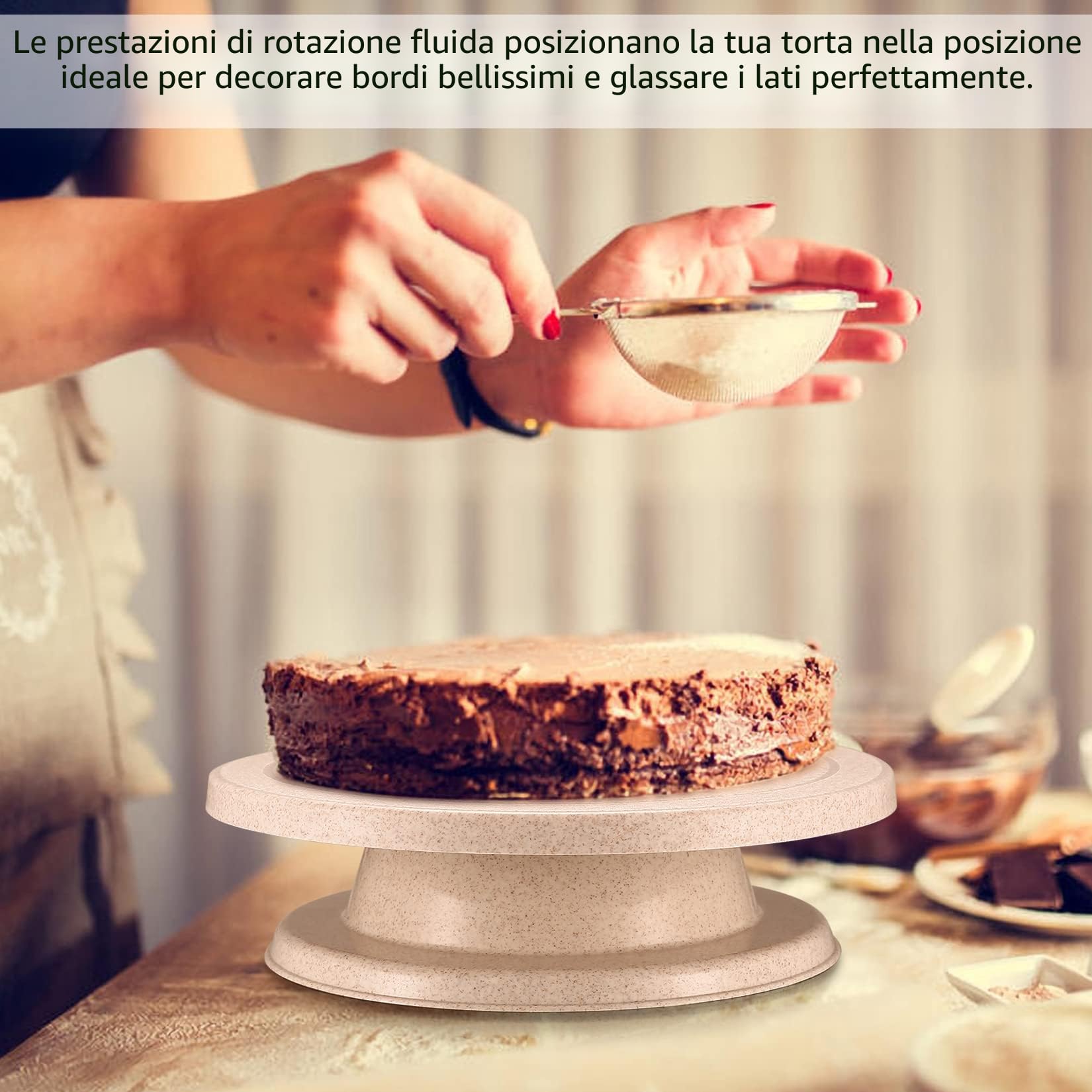 Kit per Decorare Torte, Strumenti per Giradischi, Piatti, Forniture Stand con Raschietti, Spatole, Sac à Poche per Dolci e Punte per Piping