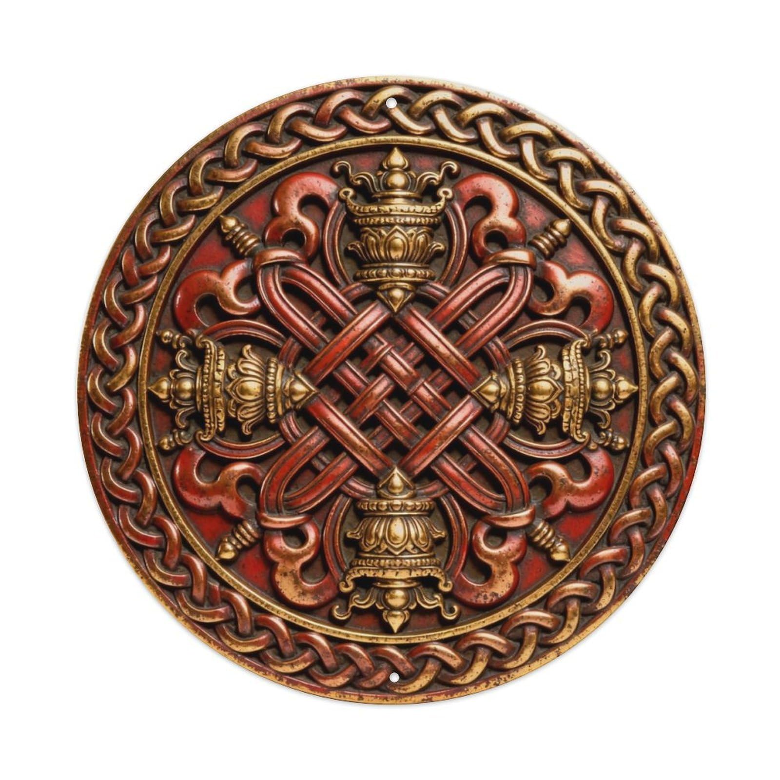 Tibet Eternal Knot Eight Treasure Metal Tin Sign Plaque