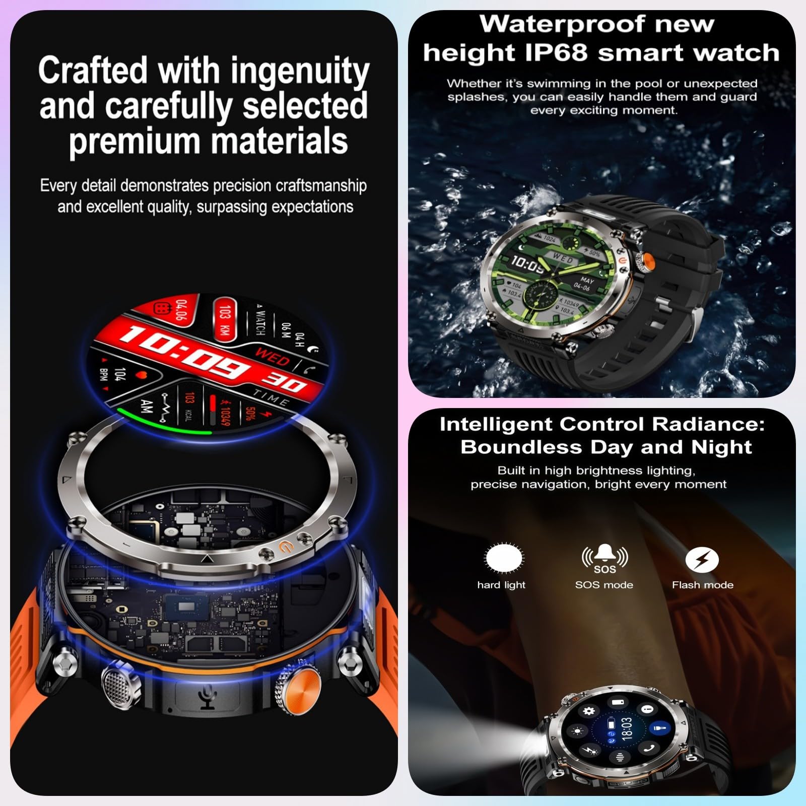 Reloj Inteligente para Hombres Y Mujeres, Reloj De Fitness,Resistente Al Agua, Llamadas Bluetooth, Pantalla Grande De 1,7 Pulgadas,para Android iOS