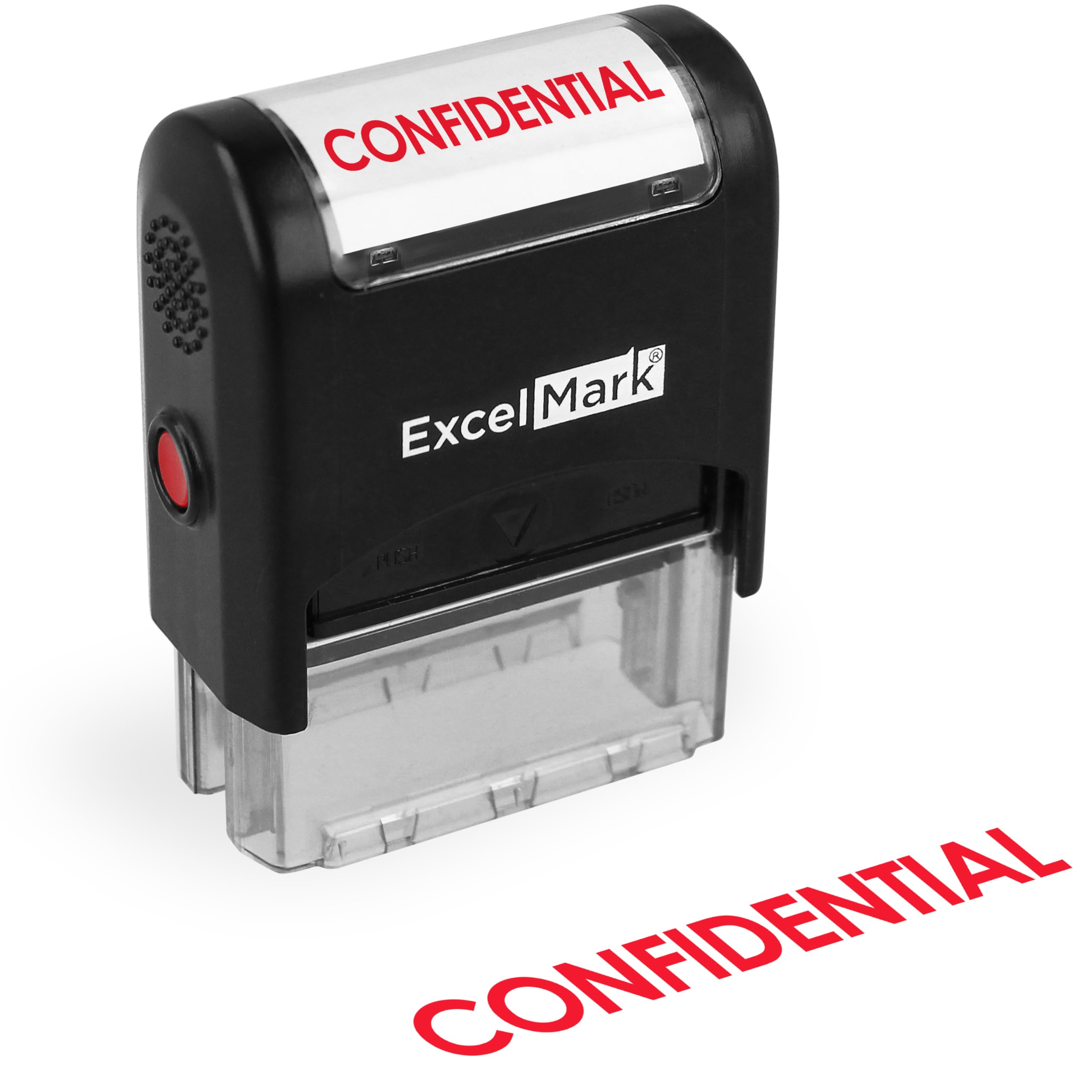 ExcelMark CONFIDENTIAL Self Inking Rubber Stamp - Red Ink