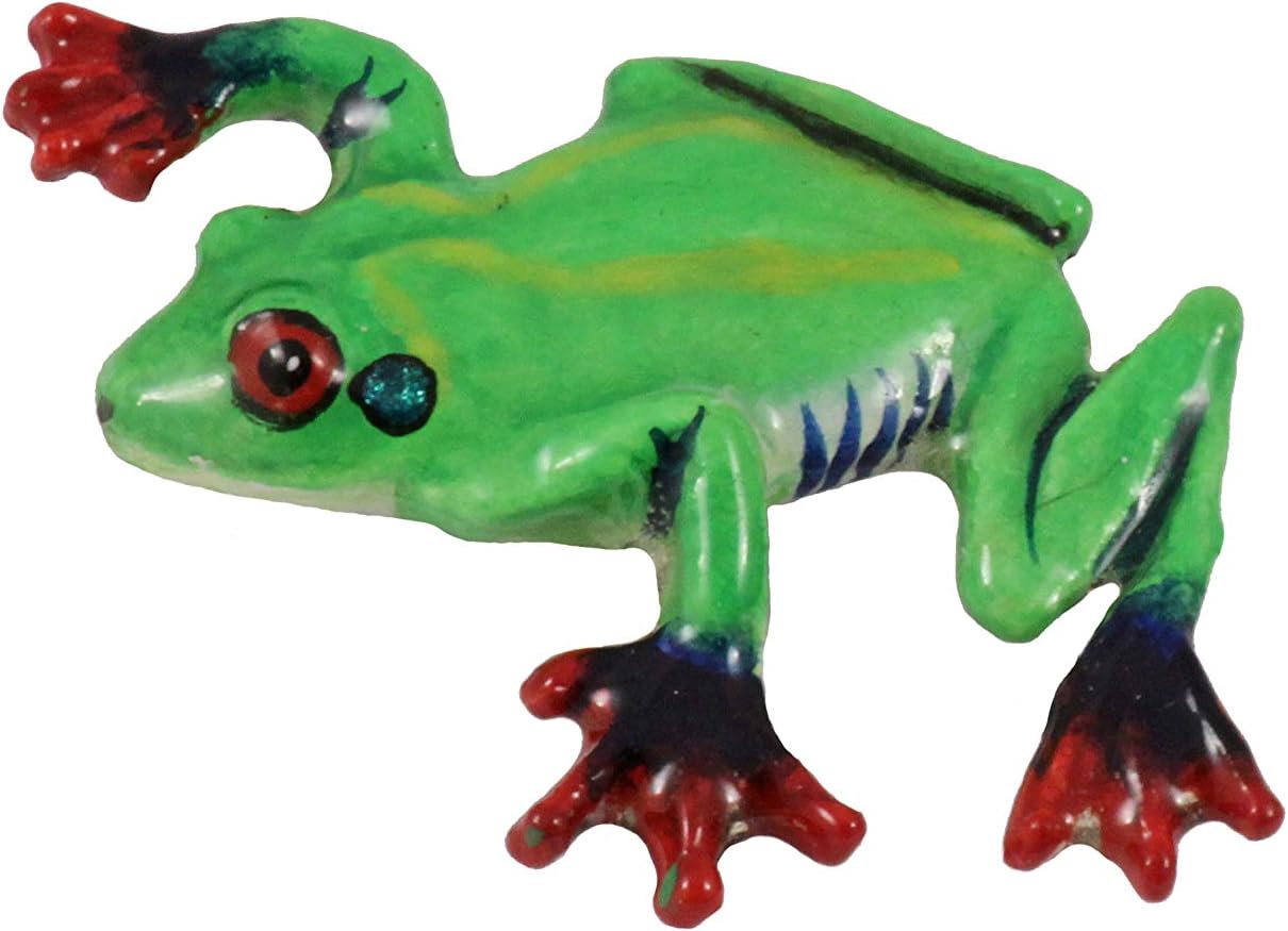 Handcrafted Hand Painted Tree Frog Climbing Magnet for Home Office School Classroom Gift Refrigerator Whiteboard Locker - Made in The USA - SKU AP062BMAG