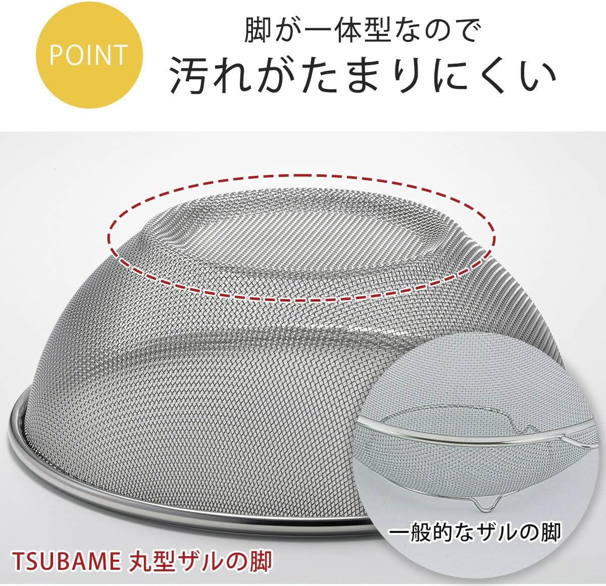 Shimomura TSUBAME 41961 Durable and Not Easy to Deform Round Colander, 3-Piece Set, Dishwasher Safe, Easy to Wash, 6.3 inches (16 cm), 7.5 inches (19 cm), 8.7 inches (22 cm), Stainless Steel
