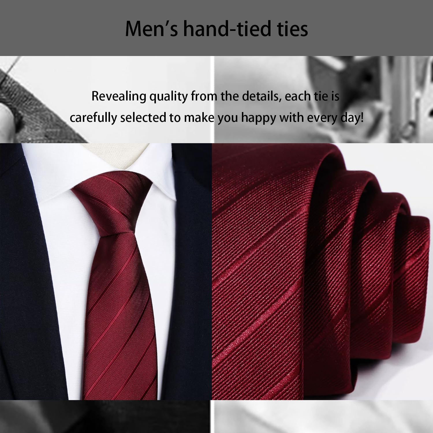Men's Classic Neck Ties for Men Classy Men's Tie Woven Jacquard Ties Party Suit