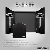 WINMAU Professional Darts Set Comprend Un Jeu de fléchettes Diamond Plus Bristle - Armoire Noire de Haute qualité - Ensemble de 2 fléchettes - Ligne Officielle oche - 4