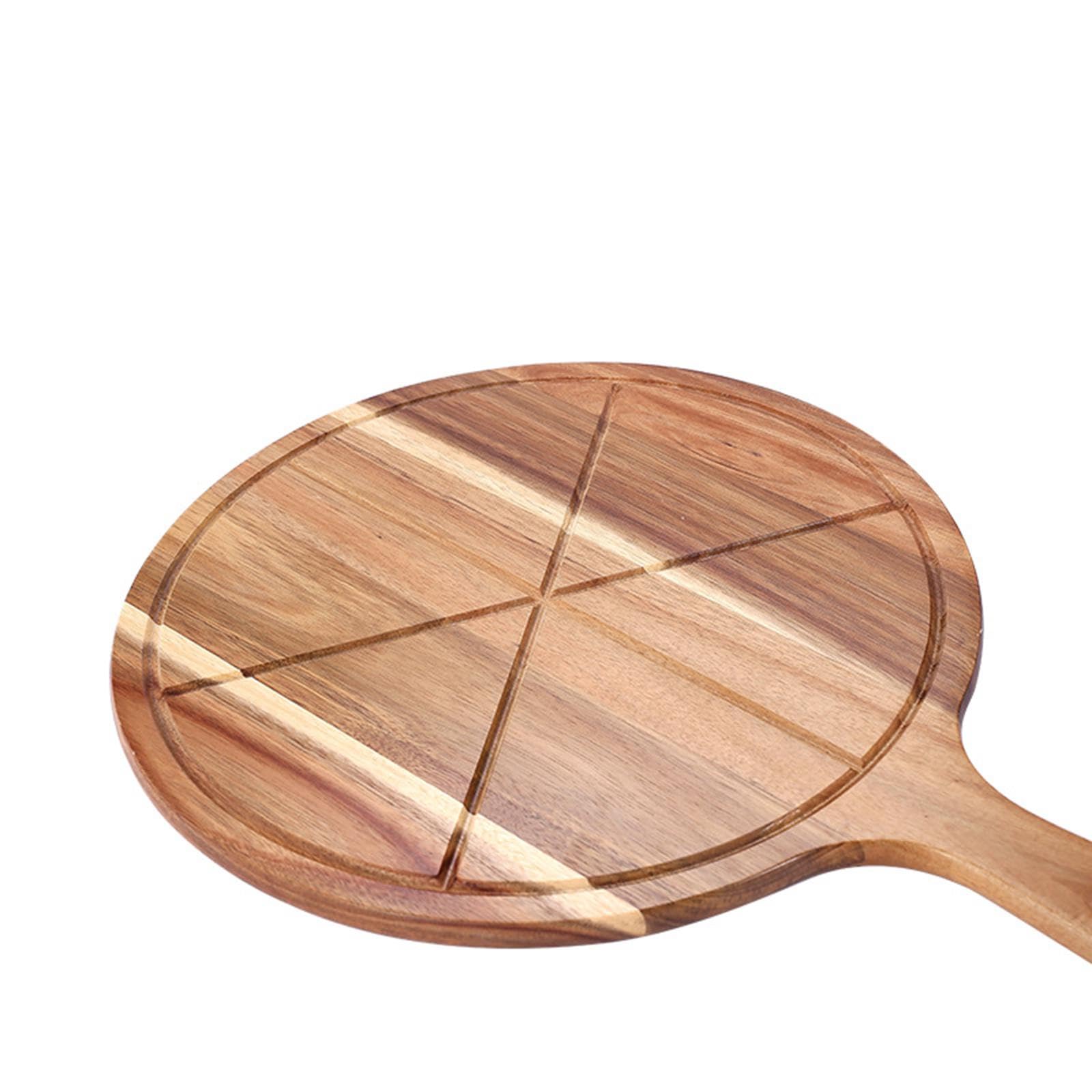 Tabla de Cortar para Pizza Tabla de Servir Plato de Postres Y Pan Accesorio de Cocina Hecha de Madera Ecológica con Diseño Reversible Adecuado para U