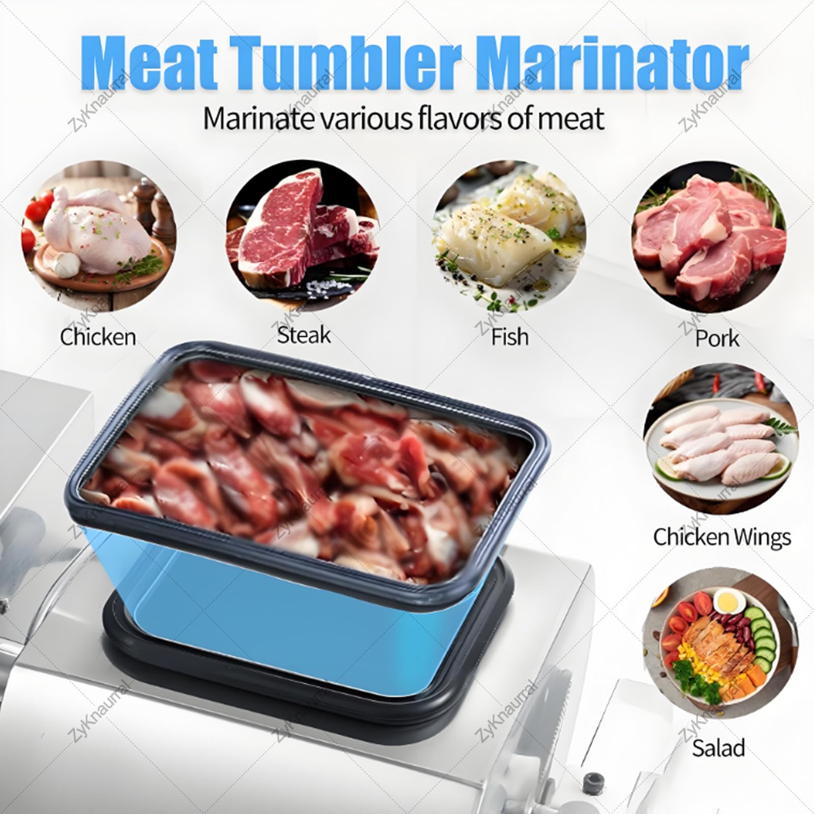 Komercyjny elektryczny marynator próżniowy - Tenderizer do mięsa do hamburgerów, kurczaków, wołowiny, jagnięciny, wieprzowiny - dwukierunkowa obrotowa maszyna do marynowania