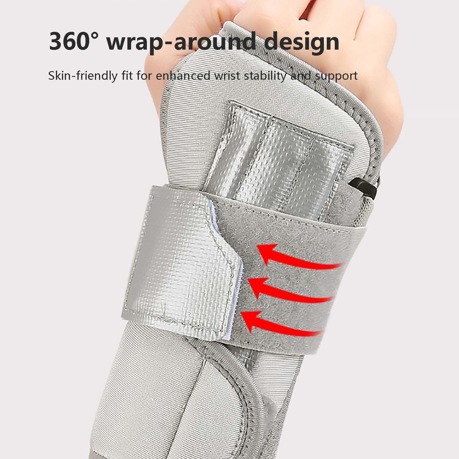 Tunel Karpalny/Wspornik Nadgarstek/Wspornik Rękę, Regulowane Aluminiowe Pręty Stałe Podparcie, Stabilizator Nadgarstka dla Mężczyzn i Kobiet Ból (1 Para Szary)