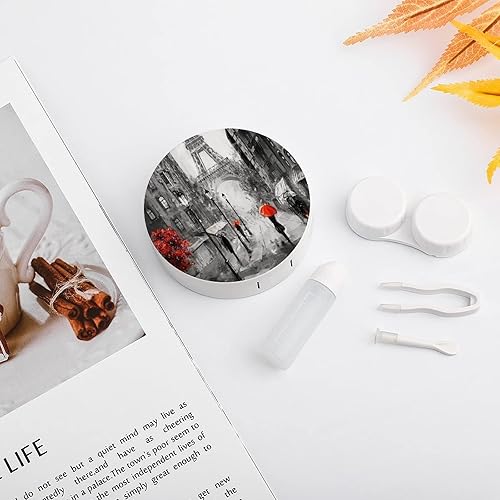 Miniatura 5 de Estuche para lentes de contacto de la Torre Eiffel de Paris Street, contenedor de color para lentes de contacto con espejo, kit de viaje con