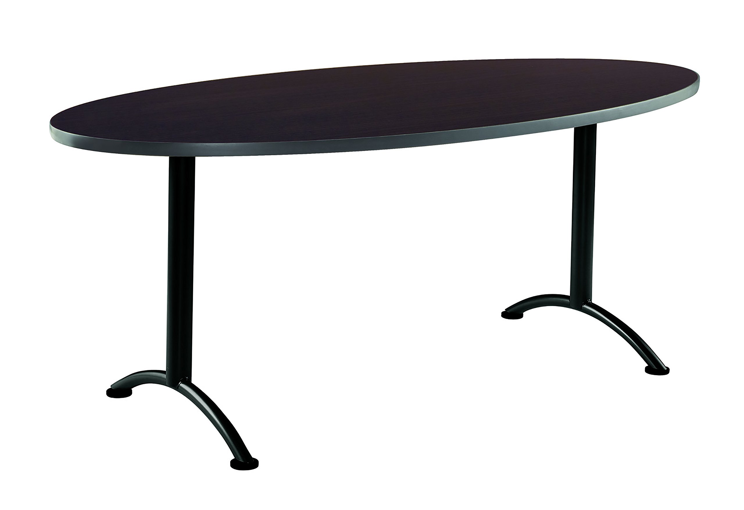 Iceberg ARC 6-Foot Oval Conference Table, Office Furniture, Fixed Height, Walnut Top, Gray Legs, 36" W x 72" L x 29” H