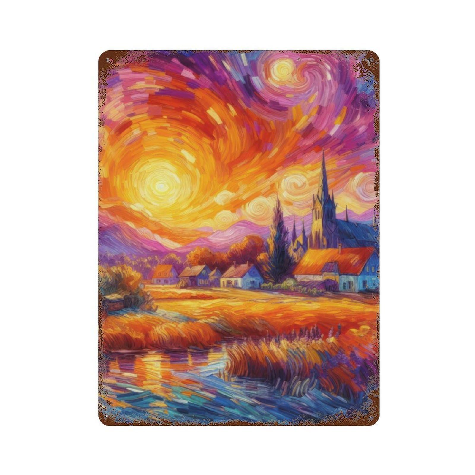 Painting V7 Weathered Tin Sign 15.7"x11.8", Novelty Wall Decor for Garage, Pub Or Kitchen