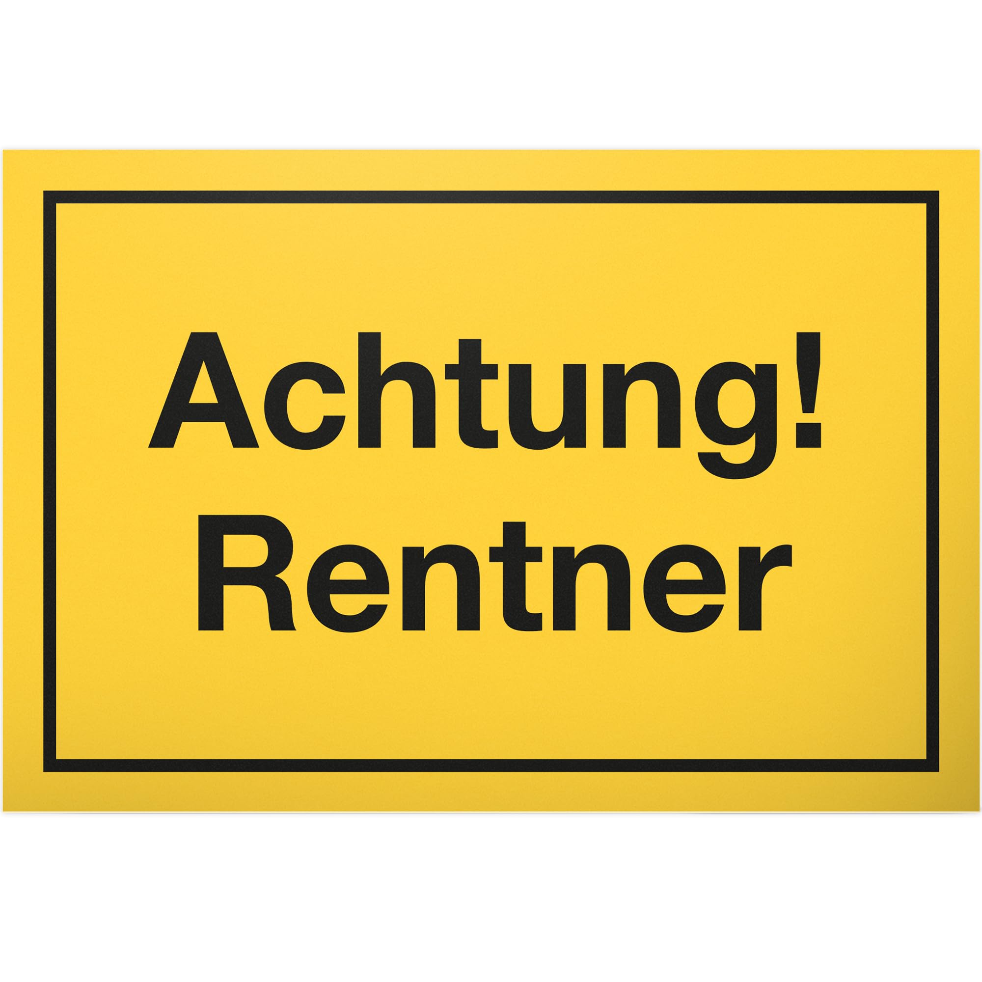 DankeDir! Achtung Rentner, Plastic Sign Funny Saying, Retirement Farewell Decoration Gift Idea Card