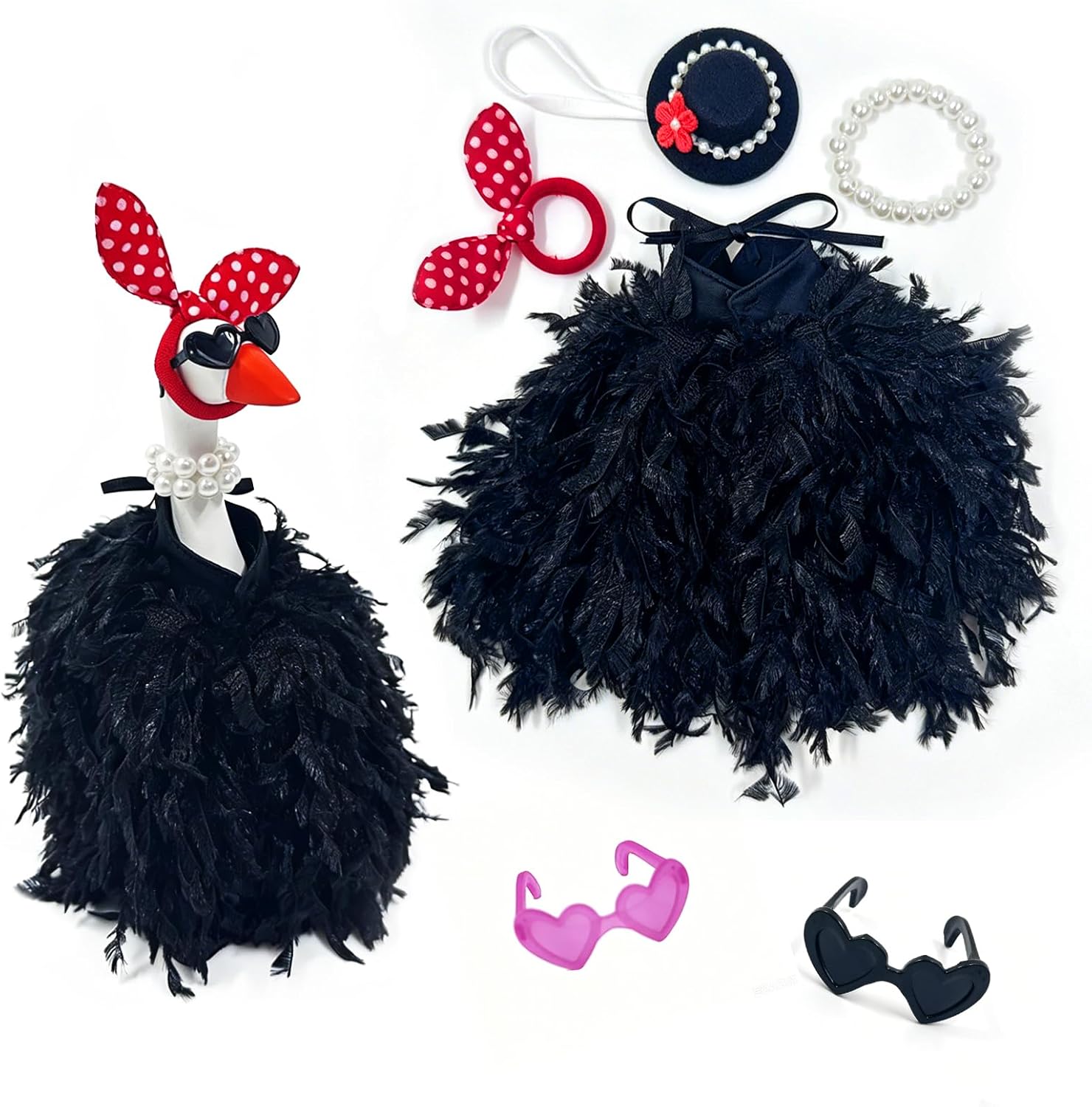 7 inches Desk Goose Outfits,Mini Desk Goose Clothes Funny Dress-up Decor for Magnetic Mini Porch Geese Key Holder Gifts