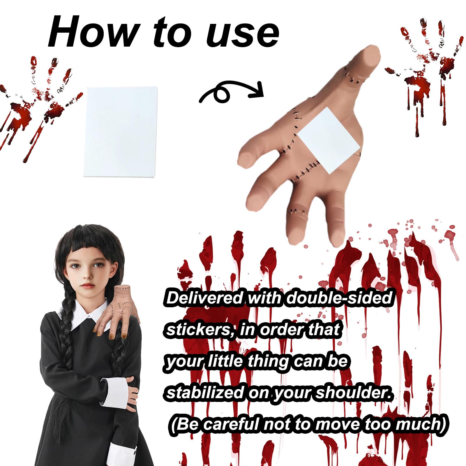 Eiskalte Horror-Hand Prothese - Wednesday Style Mit Narben Latex