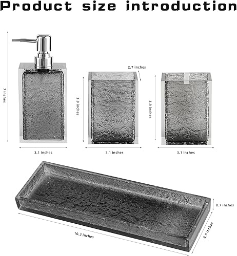 Miniatura 4 de Juego de accesorios de baño, 5 unidades con dispensador de jabón de loción de 15 onzas de 15.2 fl oz, dispensador automático de jabón espumoso de 8