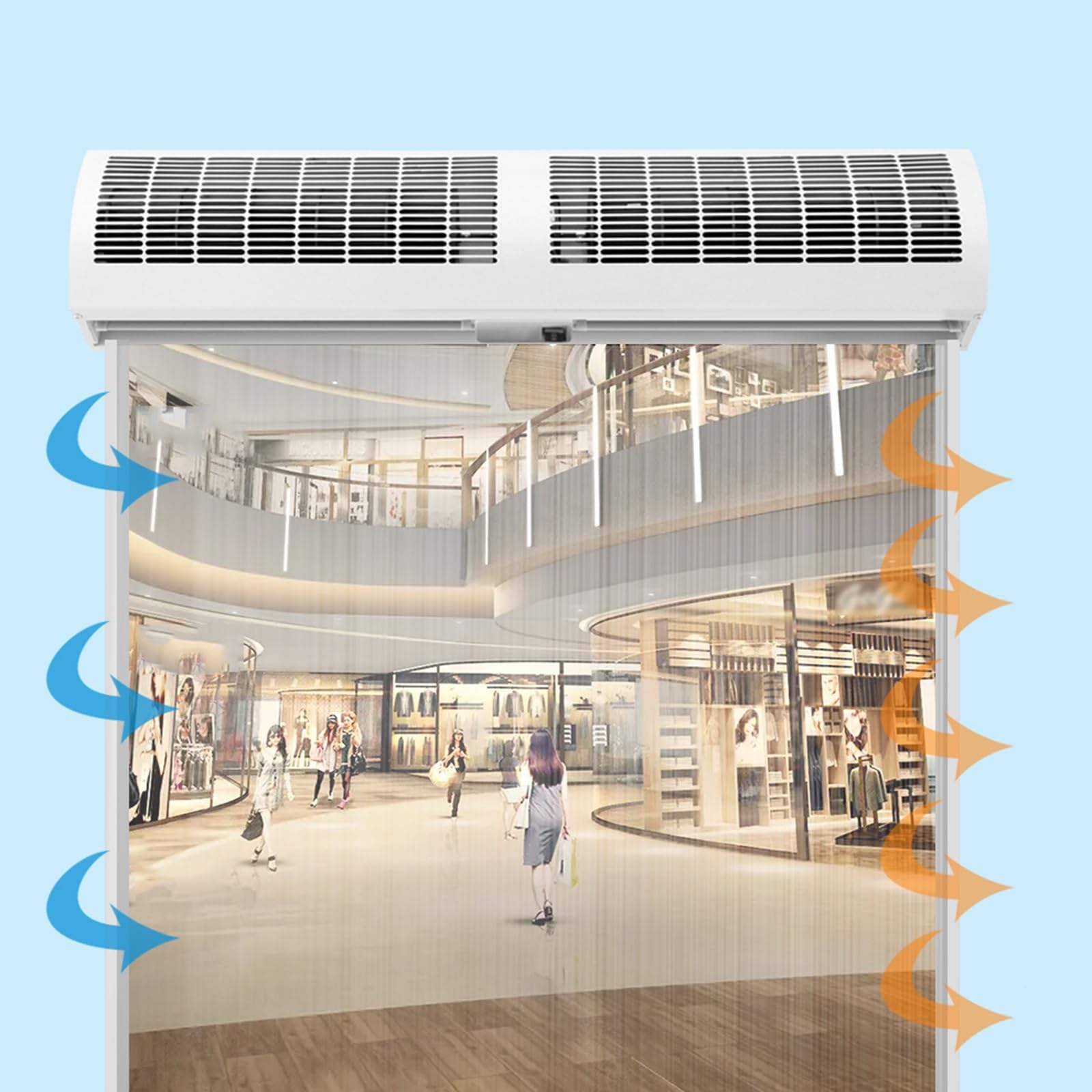 Barriera D'aria A Doppia Velocità, Angolo Del Vento Regolabile, Telecomando Incluso, Barriera D'aria Silenziosa Montata A Parete, Uso Commerciale/domestico (Size : 100cm/40in)