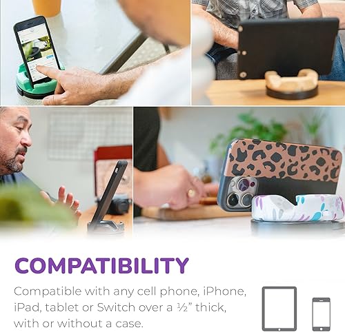 Miniatura 4 de GoDonut Plus+ Soporte esmaltado para teléfono (base giratoria), accesorio de montaje portátil, acceso al puerto de carga, compatible con tabletas,