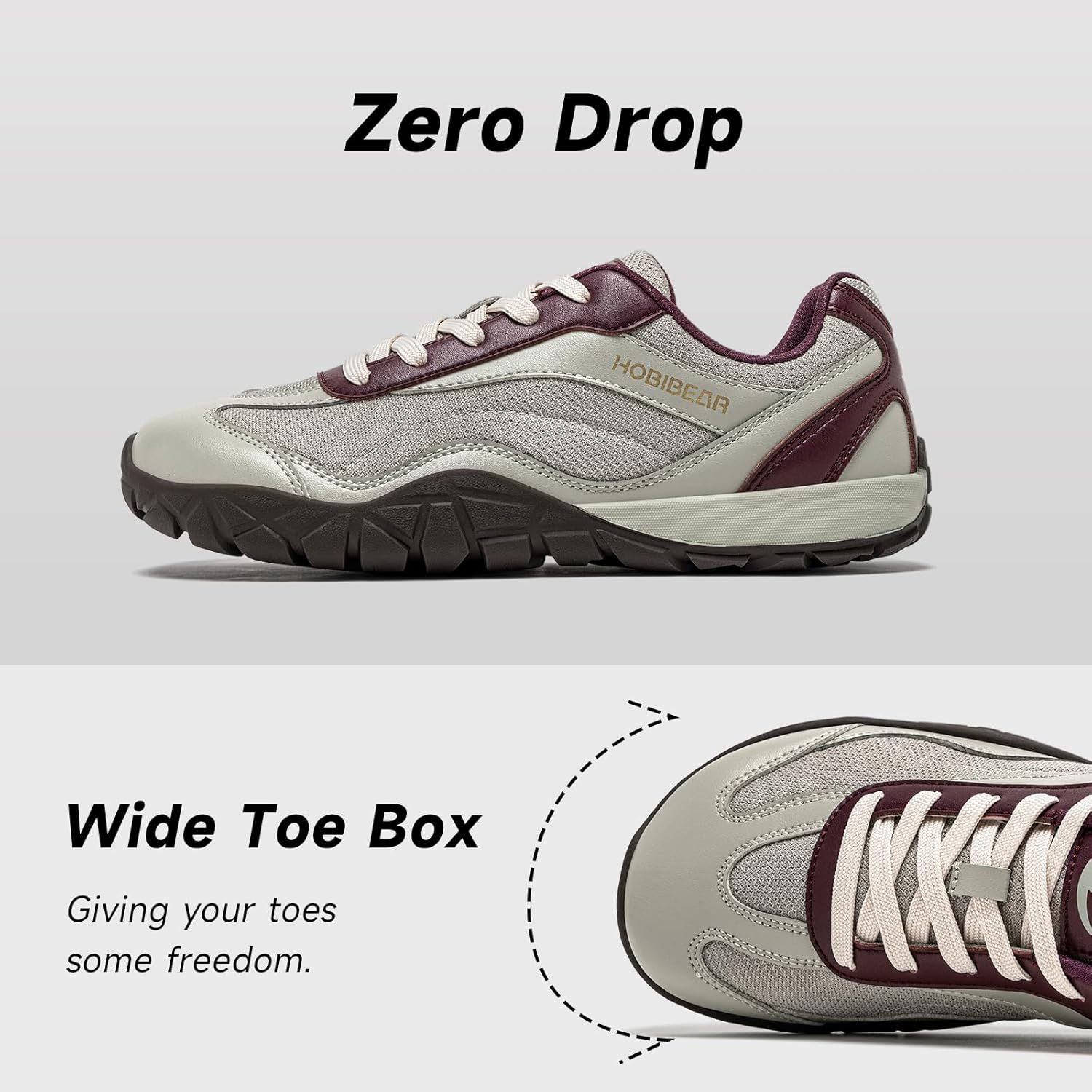 HOBIBEAR Womens Barefoot Shoes | Wide Toe Box | Comfortable Walking Trail Running Sneaker