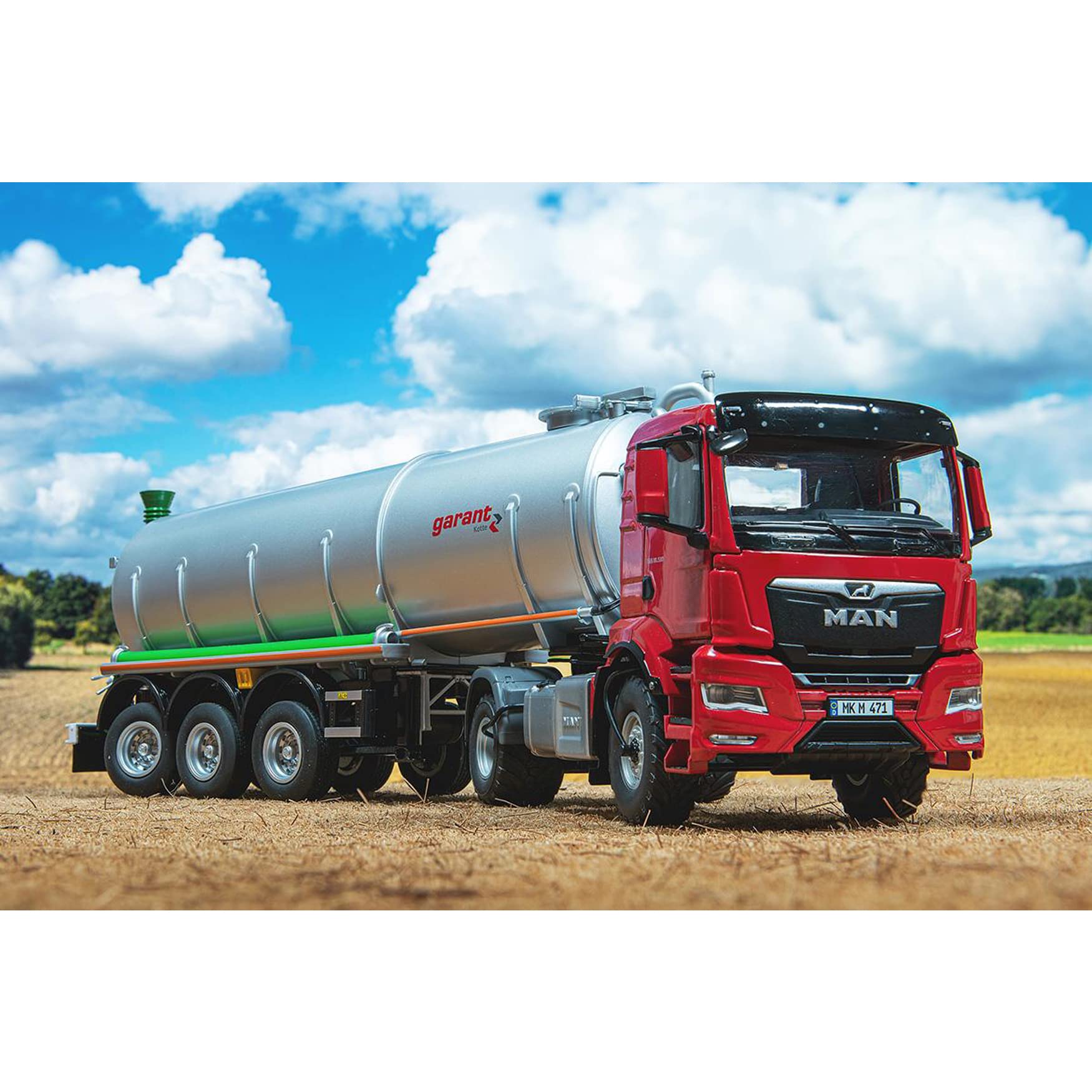 Wiking 077655 Kotte Tanksattelauflieger garant TSA 30.000, Modell, 1:32, Metall/Kunststoff, Ab 14 Jahre, Viele Funktionen, Ausziehbare Stützen, Funktionale Lift-Achse, Silber(Weißalu)