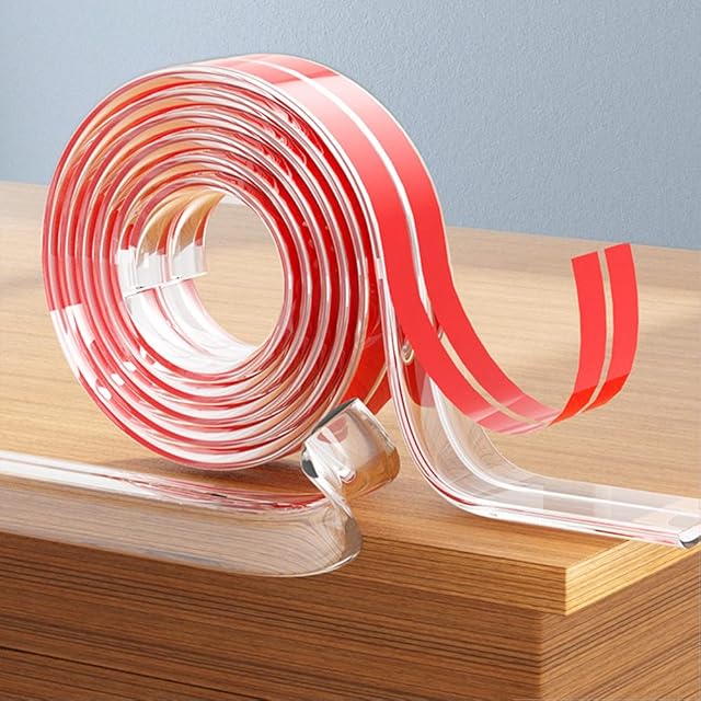 Symagalbst 3m/9.8ft Silicone Edge Protector Strip for Kids, Transparent Table Corner Protectors for Baby Safety Pre-Tape Adhesive Baby Proofing Edge Corner Guards for Furniture Table Cabinets