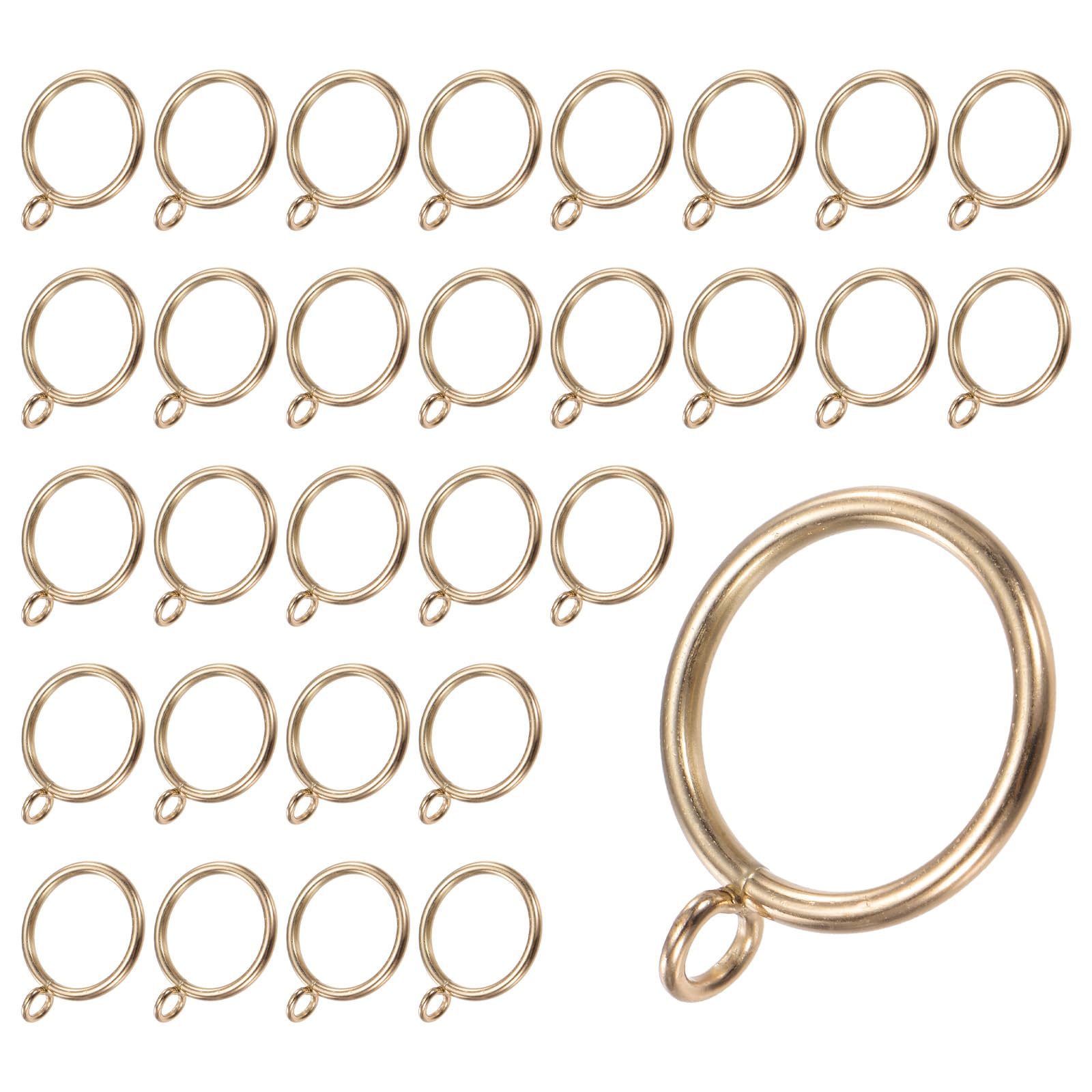 M METERXITY 30-Pz Anelli per Tende Oro con Occhiello, Anelli Metallo Antiruggine per Bastoni per Tende, ID 1,25" Anelli per Tende per Appendere Tende/Cappelli/Asciugamani